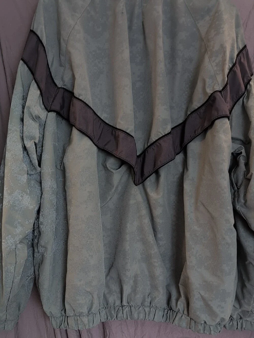 U.S. Army Gray Camouflage Windbreaker with Dark Chevron